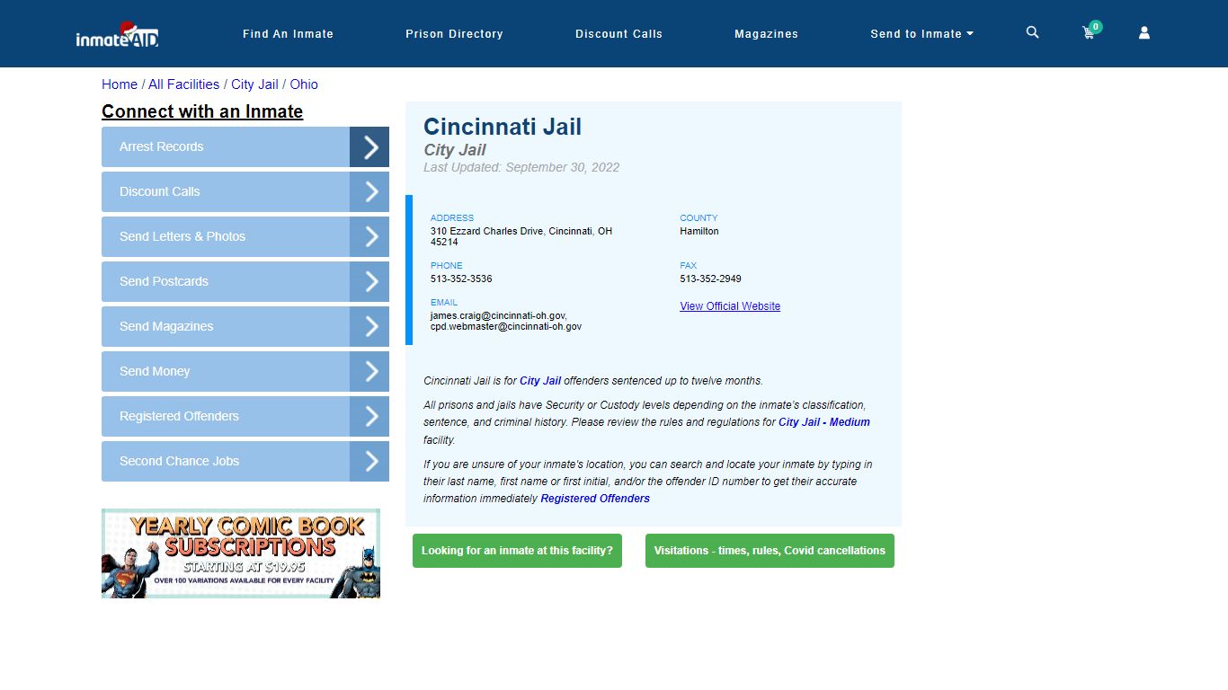 Cincinnati Jail | Inmate Locator